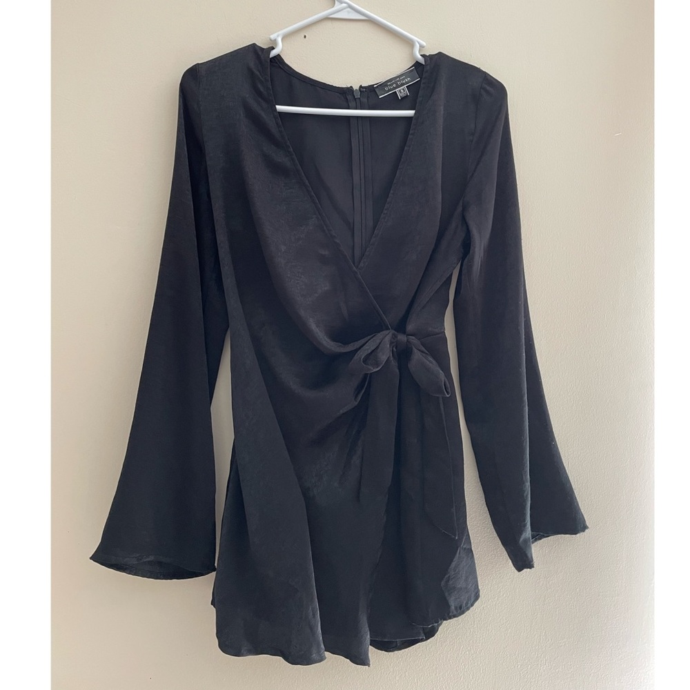Blue Blush Satin Romper